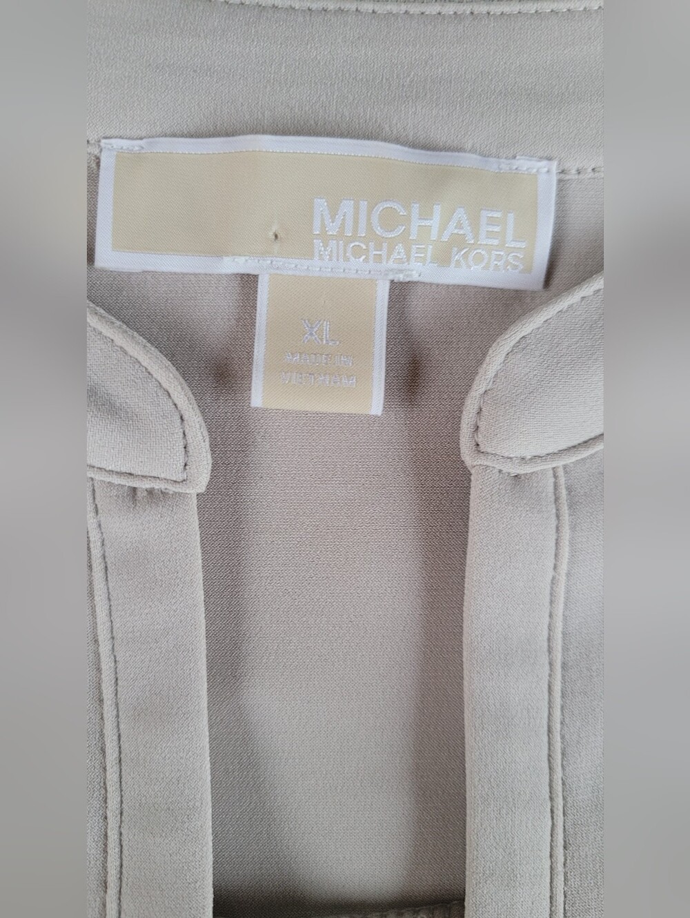 MICHAEL Michael Kors Light Tan Long Sleeve Half Zip Pocket Shirt XL - Picture 6 of 6